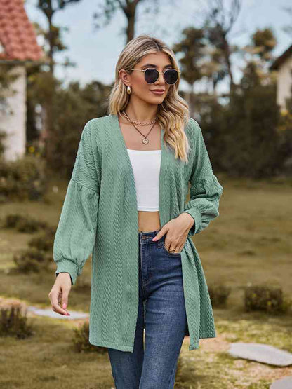 Cardigan long ouvert sur le devant