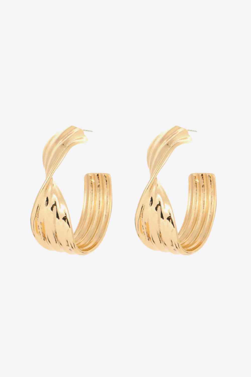 Twisted C-Hoop Alloy Earrings