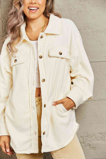 Veste boutonnée pleine taille Heimish Cozy Girl