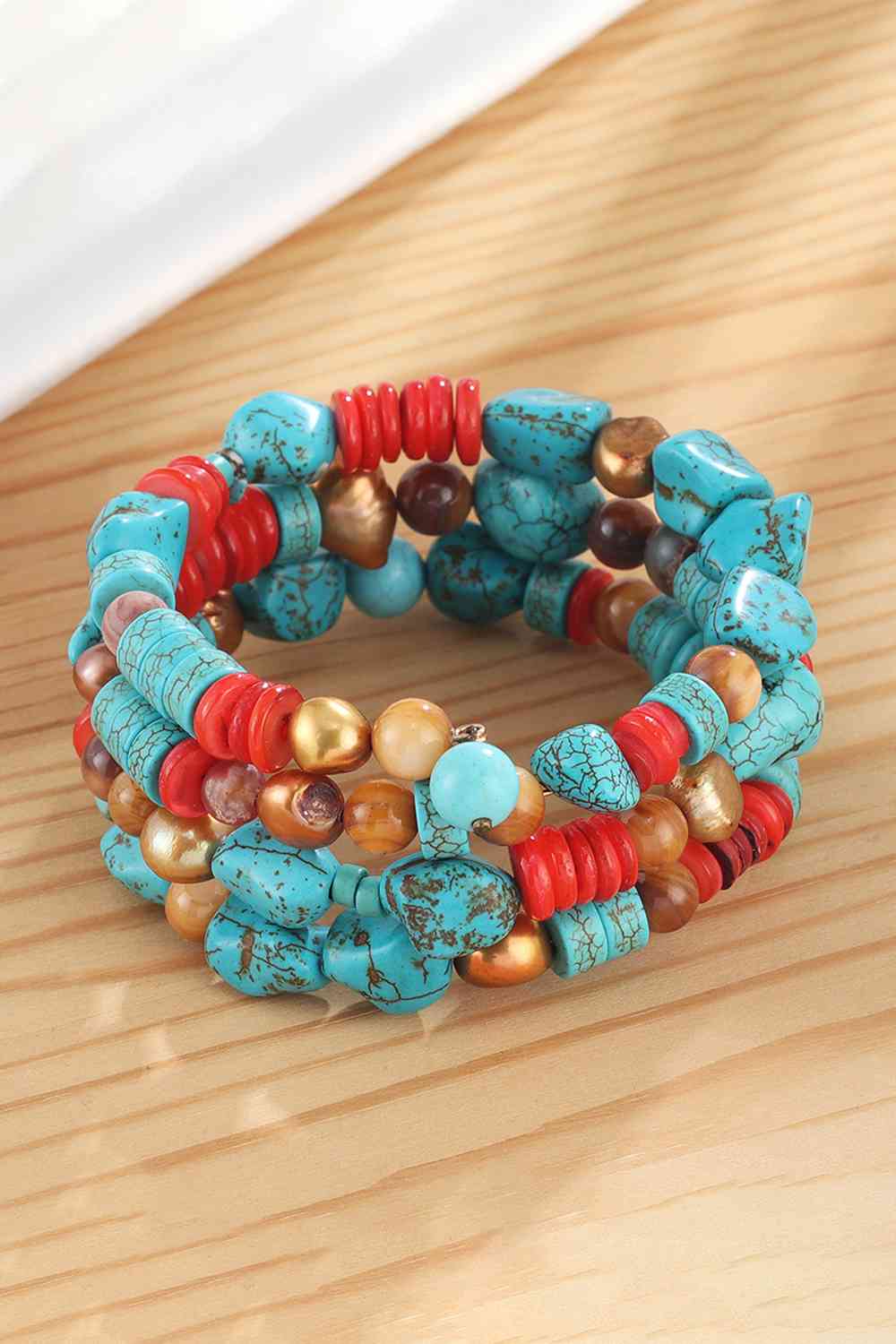 Bracelet turquoise superposé