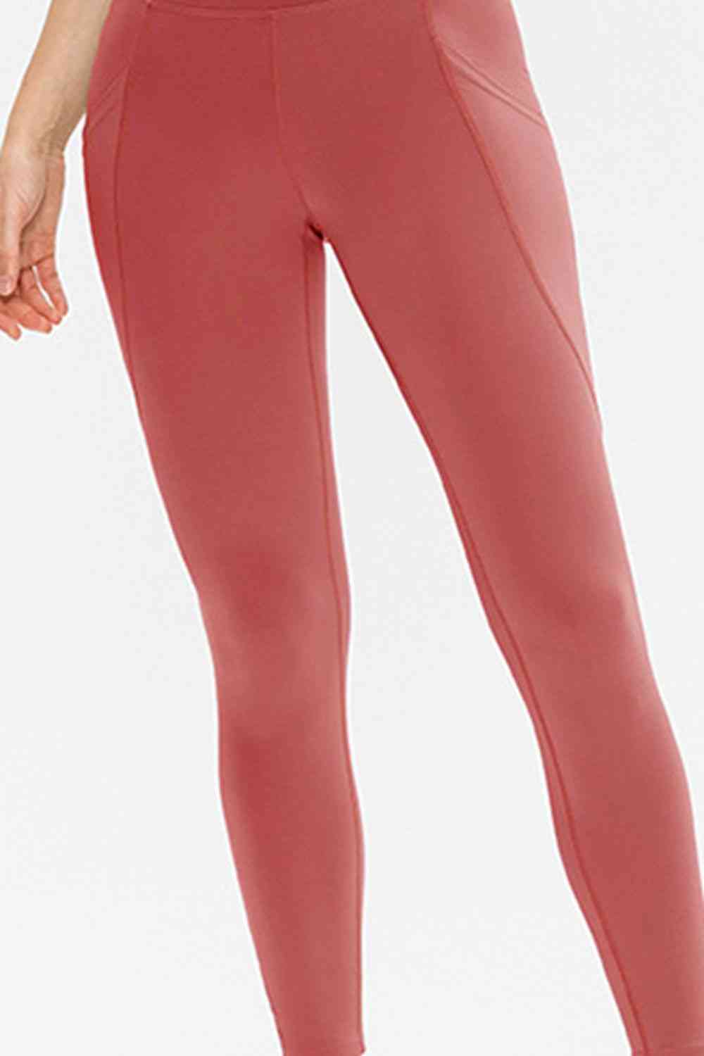 Leggings activos largos de corte ajustado con bolsillos