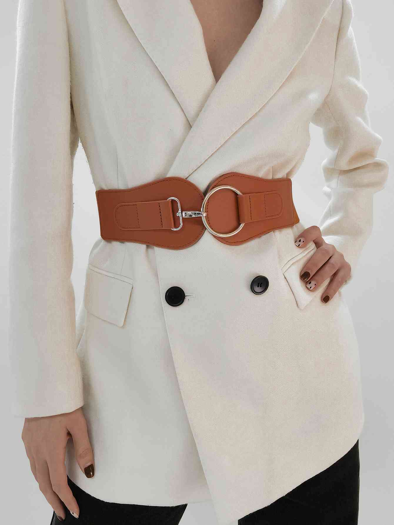 Ceinture large élastique en PU