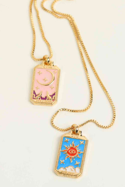 Collier en cuivre pendentif carte de tarot