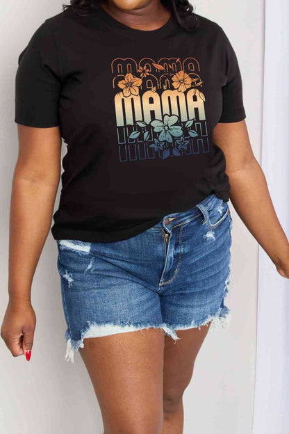 Simply Love T-shirt en coton graphique MAMA pleine taille