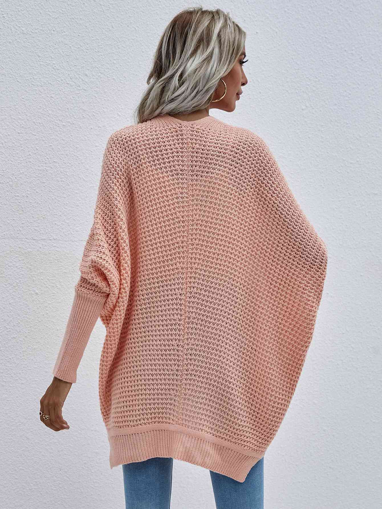 Cardigan ouvert sur le devant en tricot gaufré