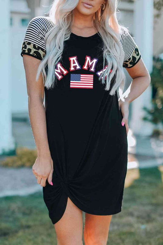 Robe torsadée graphique MAMA US Flag