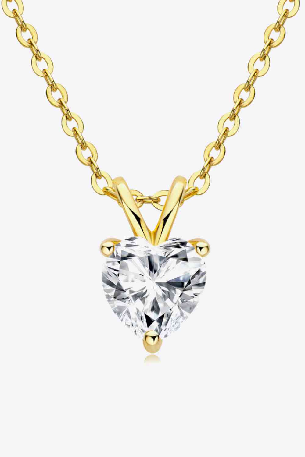 Collier pendentif en forme de cœur moissanite 1 carat