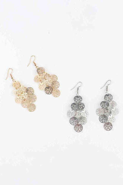 Boucles d'oreilles pendantes en alliage