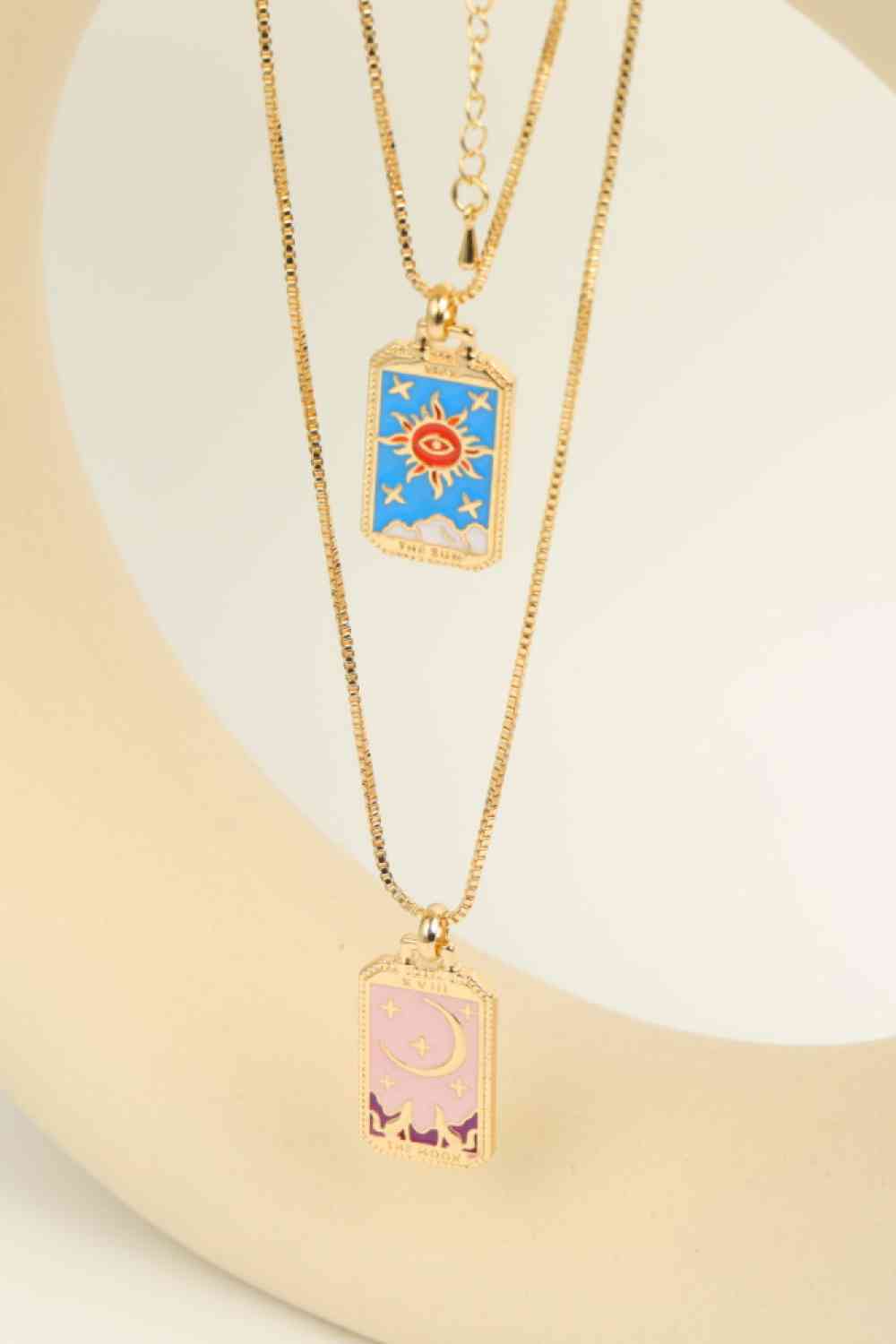 Collier en cuivre pendentif carte de tarot