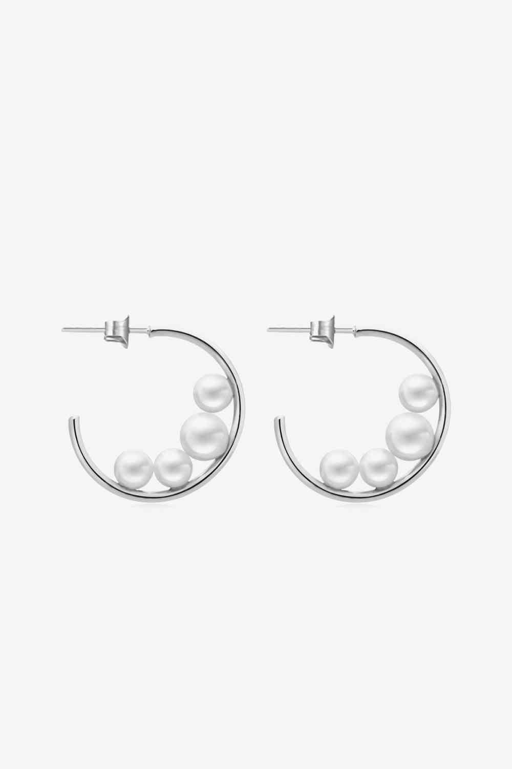 Can't Stop Your Shine - Boucles d'oreilles créoles en C avec perles