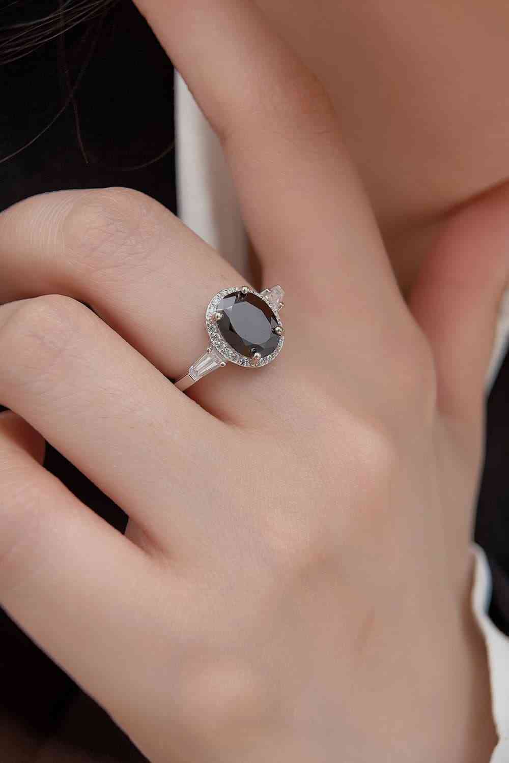 Bague halo en argent sterling 925 avec agate