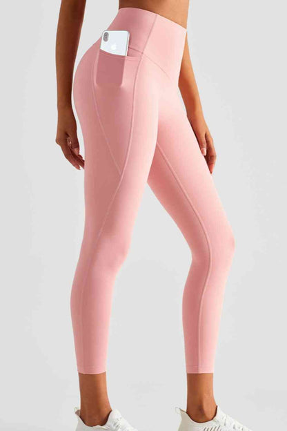 Leggings deportivos de cintura ancha con bolsillos