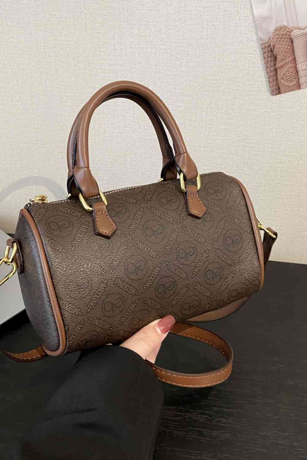 Sac à main cylindrique en cuir PU