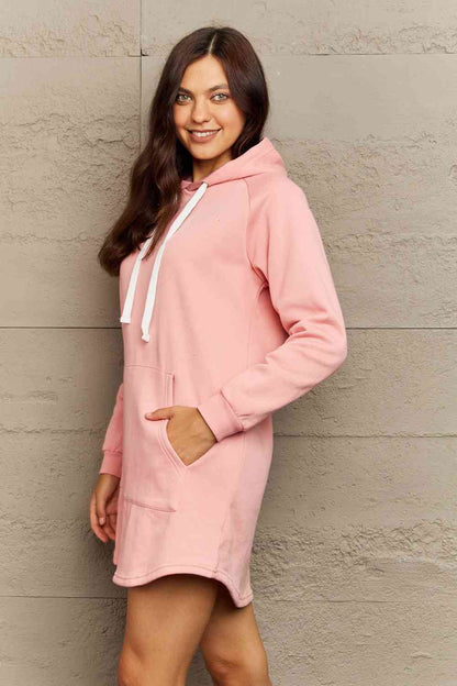 Ninexis Robe à capuche pleine taille avec poche avant et manches raglan