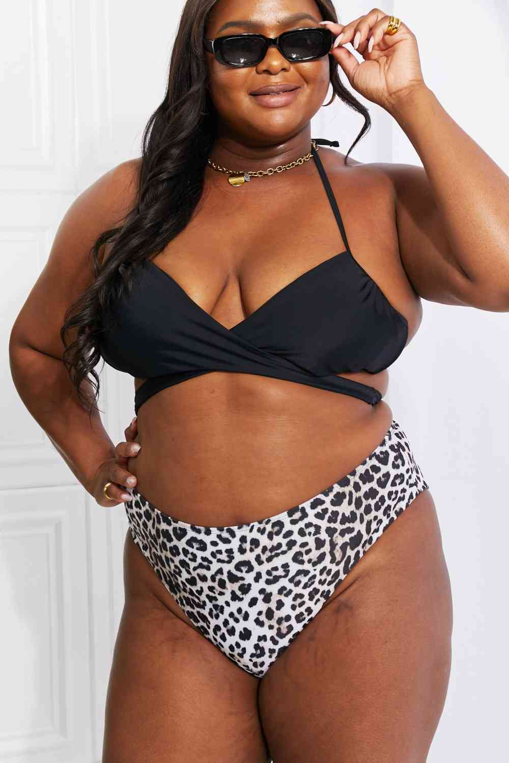 Marina West Swim Summer Splash - Ensemble de bikini dos nu en noir