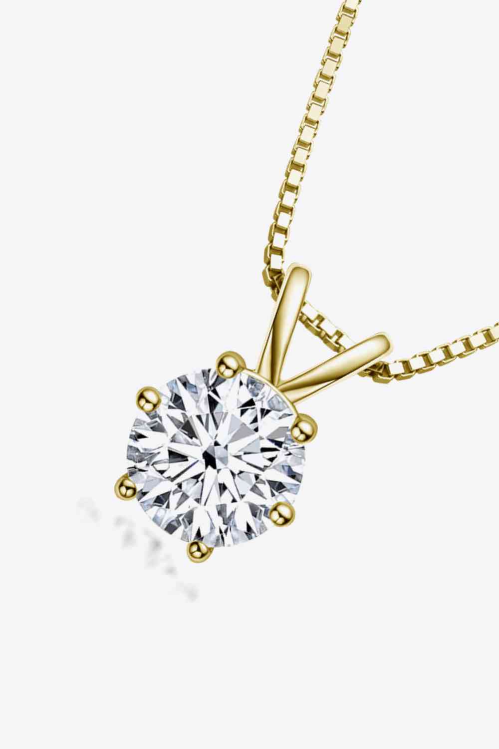 Collier pendentif moissanite 1 carat en argent sterling 925