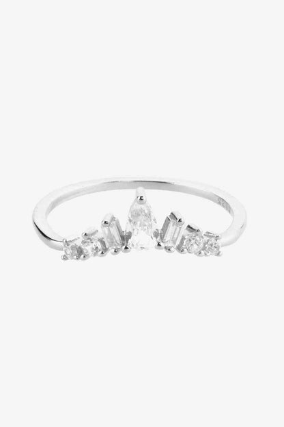 Bague en argent sterling 925 avec zircone