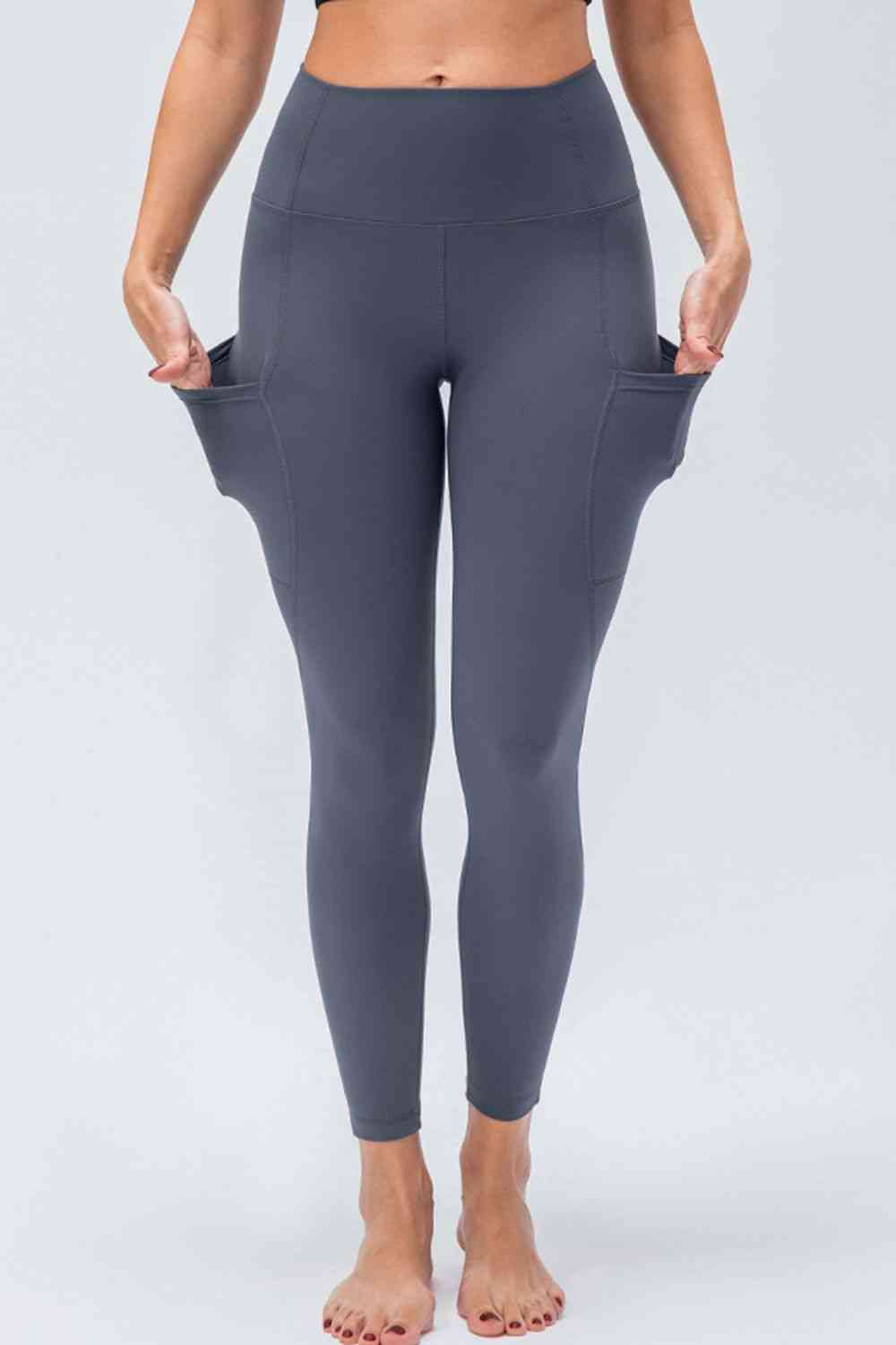 Legging actif respirant à large taille avec poches