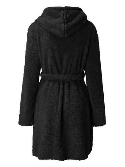 Robe à capuche avec lien à la taille