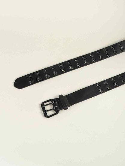 Ceinture en cuir PU à œillets