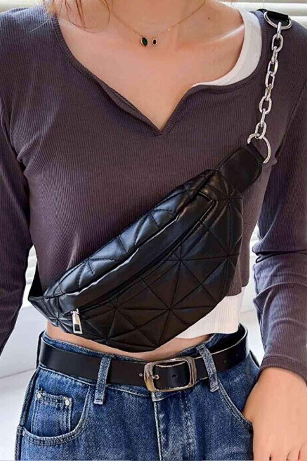 Bolso bandolera de cuero PU