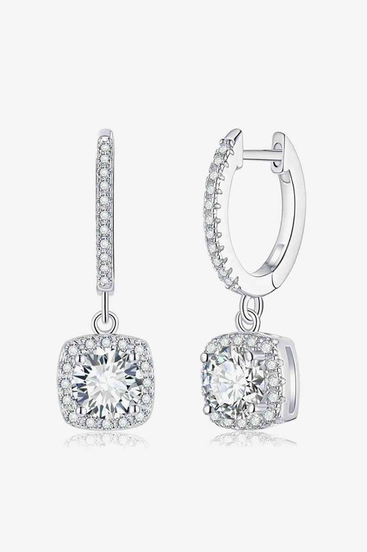 Boucles d'oreilles pendantes Huggie Moissanite adorées