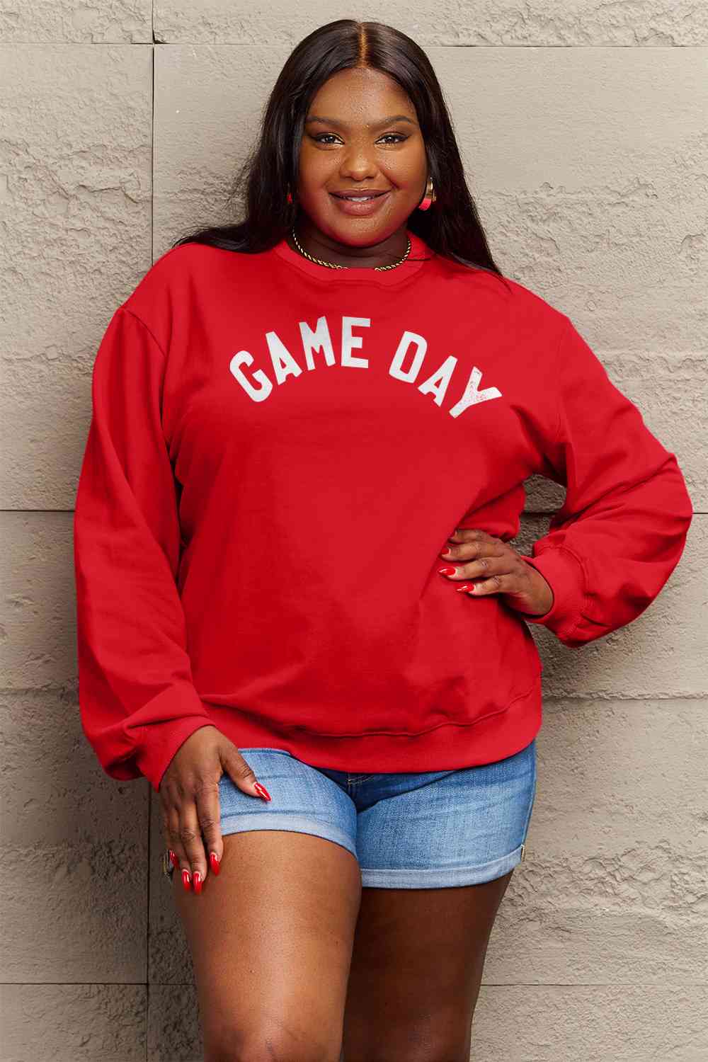 Sweat-shirt graphique Simply Love pleine grandeur GAME DAY