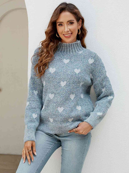 Jersey con cuello simulado y corazón