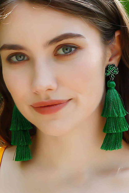 Shamrock Earrings with Tassel