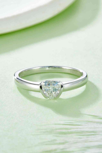 Bague solitaire en argent sterling 925 moissanite