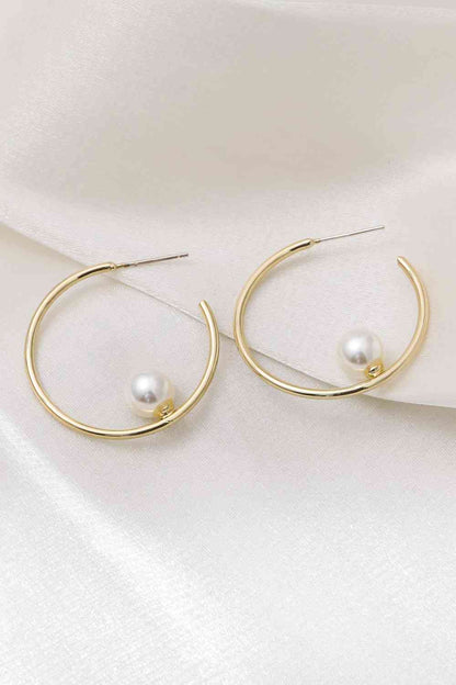 Pearl C-Hoop Earrings