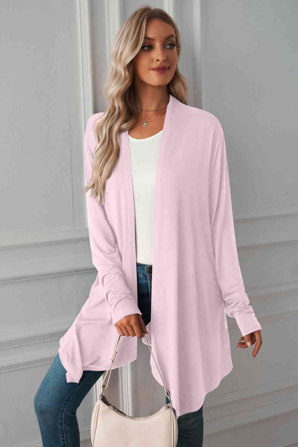 Open Front Long Sleeve Cardigan