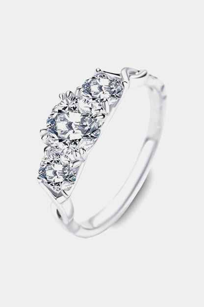 Bague en argent sterling 925 moissanite 1 carat