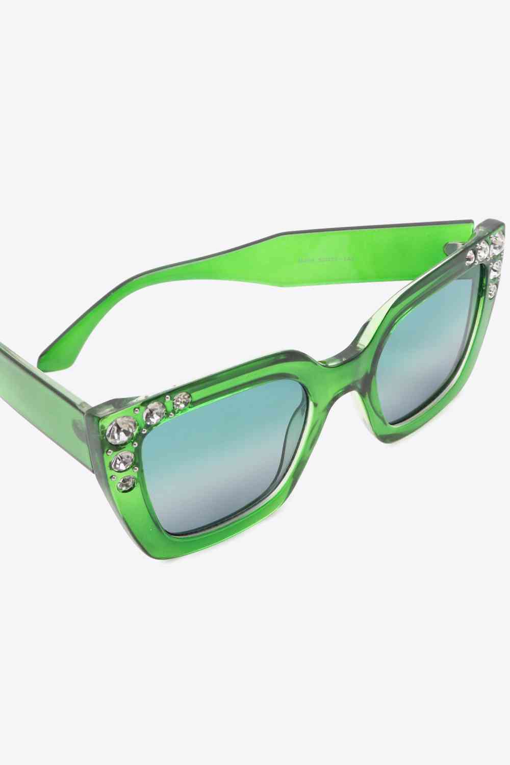 Lunettes de soleil en polycarbonate incrusté de strass