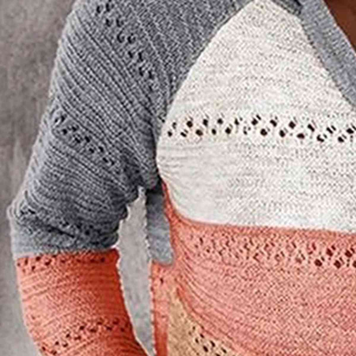 Suéter con capucha y cordón en bloques de color