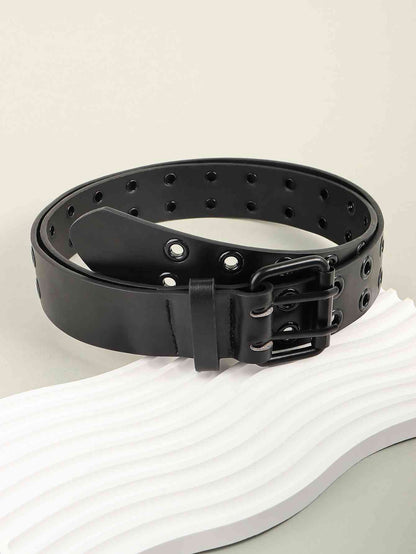 Ceinture en cuir PU à œillets