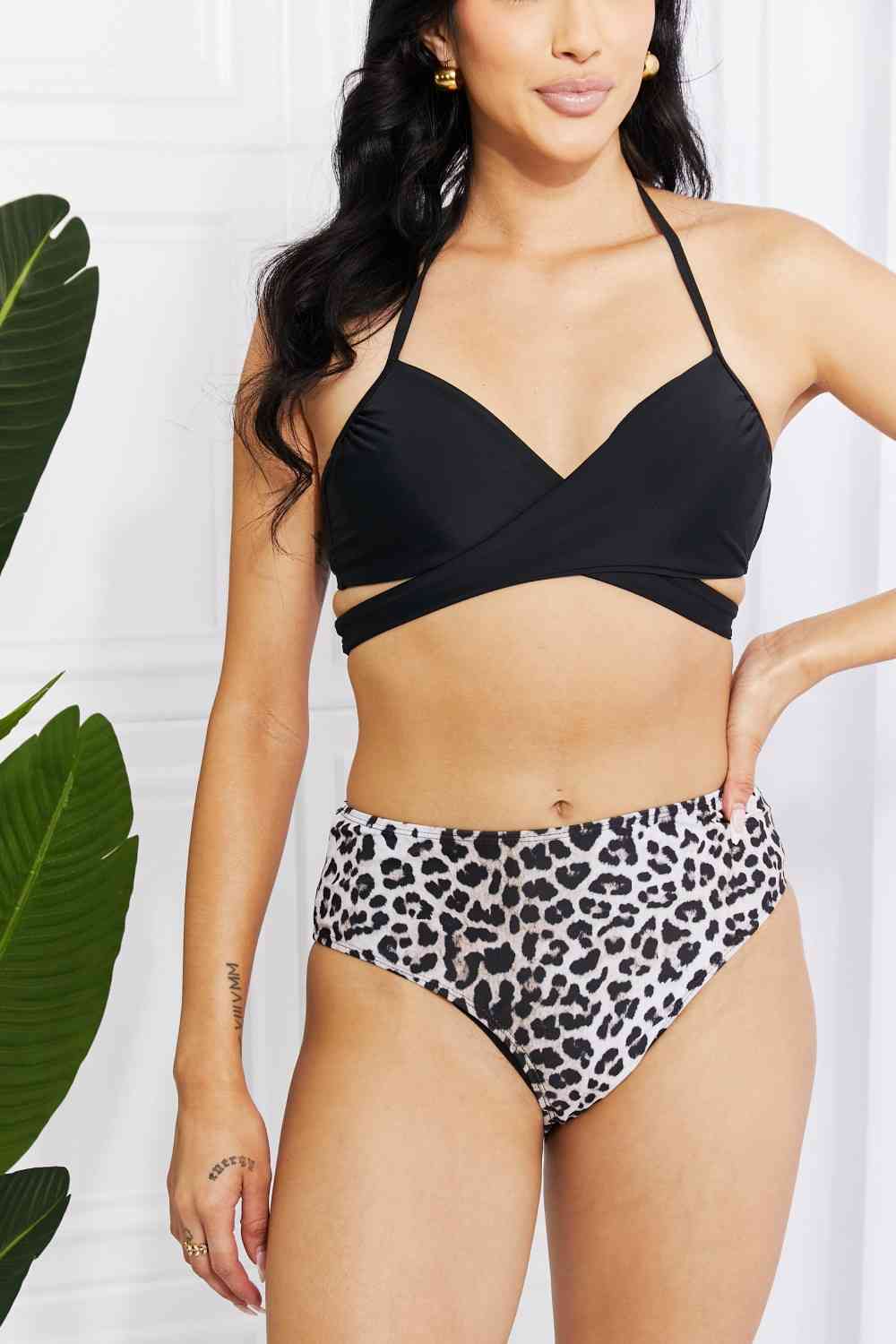 Marina West Swim Summer Splash - Ensemble de bikini dos nu en noir