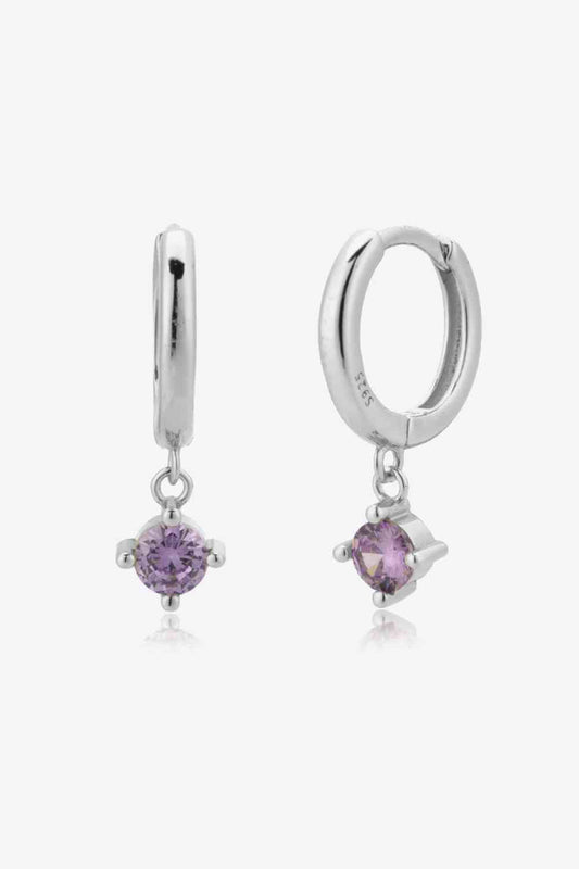 Boucles d'oreilles pendantes Huggie en zircon incrusté