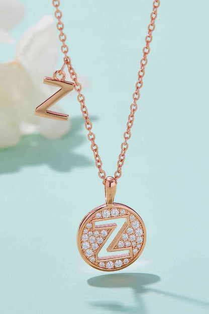 Collier pendentif Moissanite U à Z