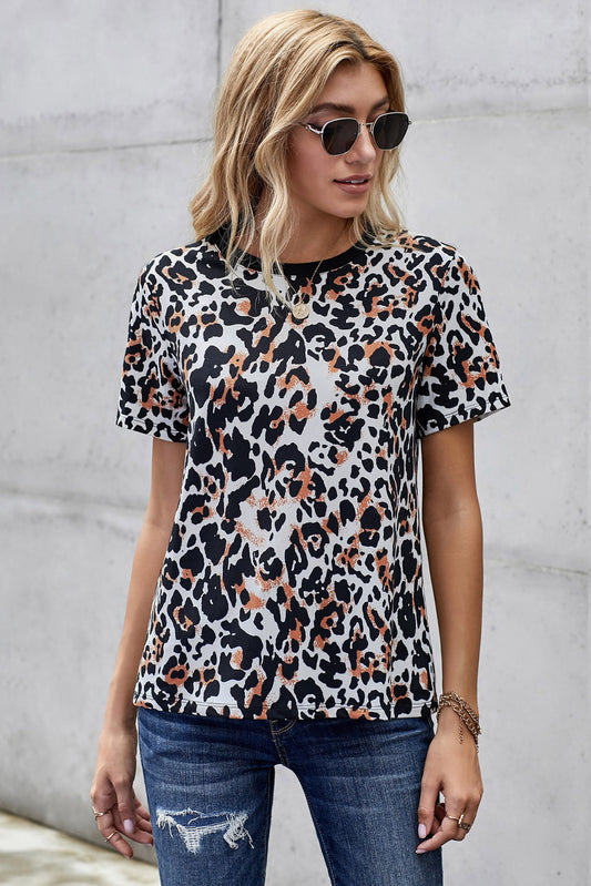 Camiseta con estampado de leopardo