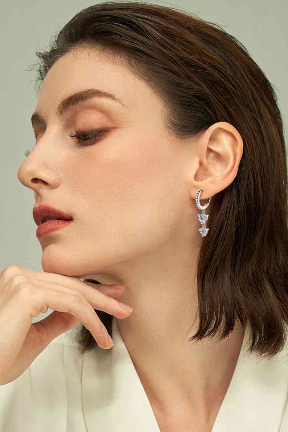 Boucles d'oreilles pendantes Adored Be The One en moissanite