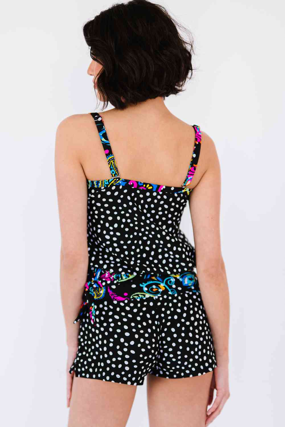 Conjunto de tankini atado estampado