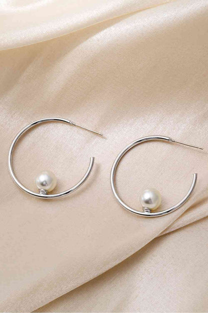 Pearl C-Hoop Earrings