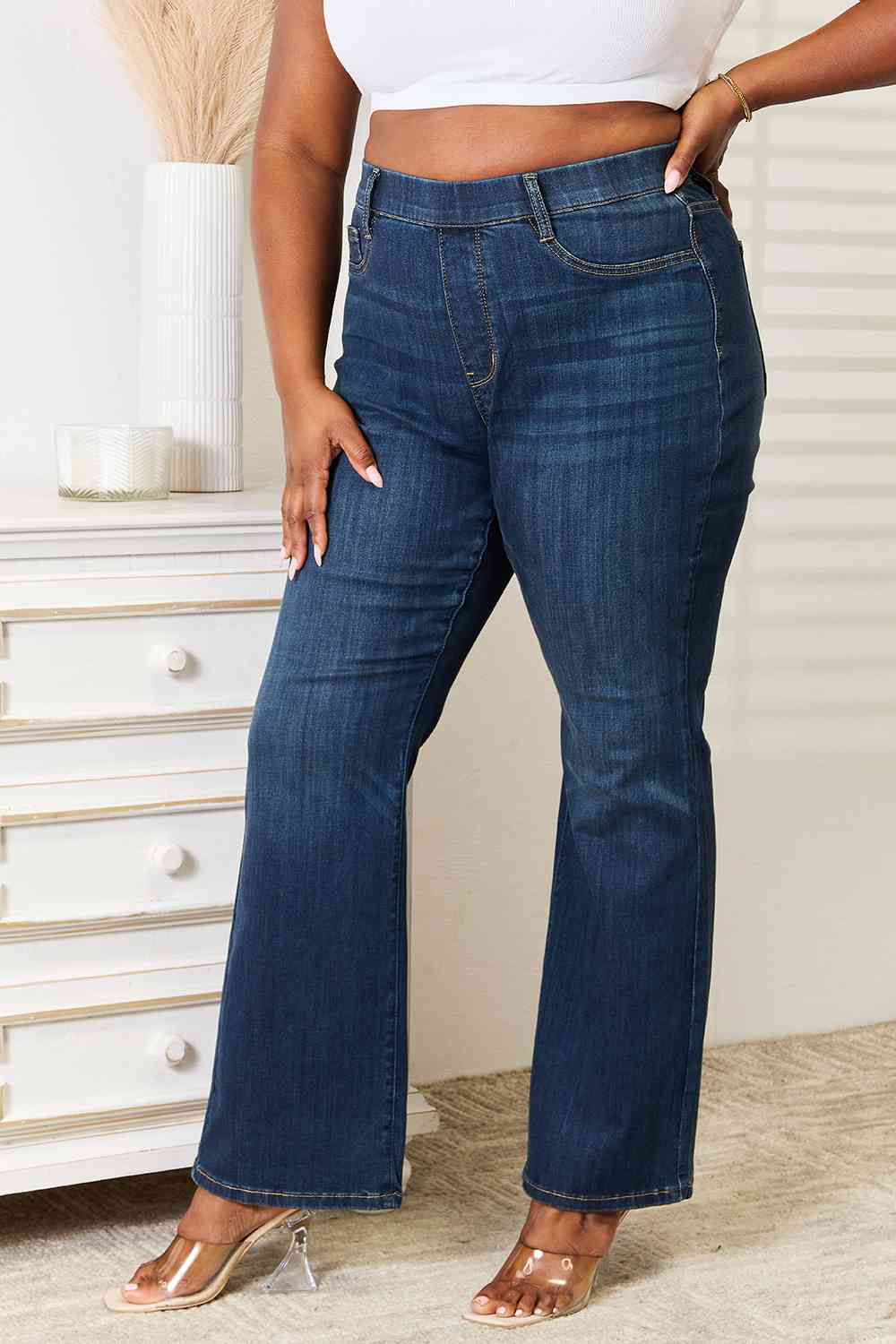 Jean bootcut slim à taille élastique pleine taille Judy Blue