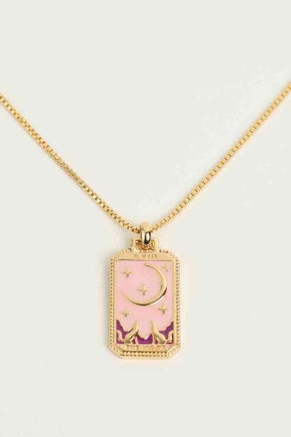 Collier en cuivre pendentif carte de tarot