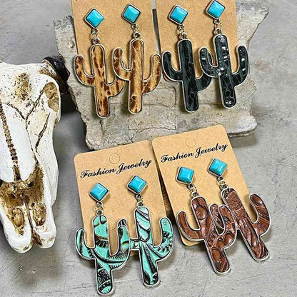 Pendientes Cactus Turquesa