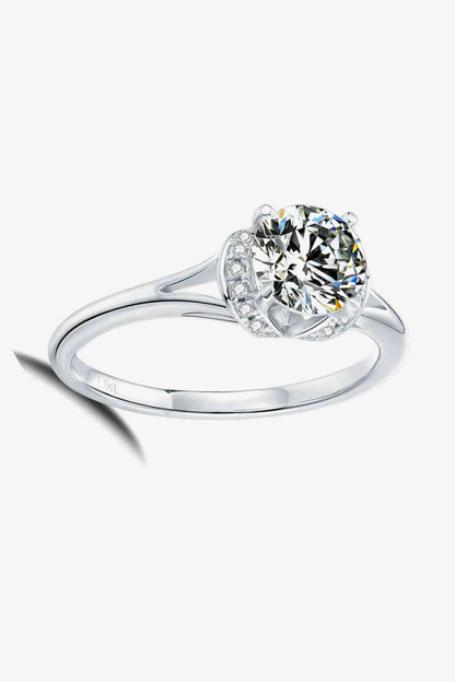 Bague à tige fendue moissanite 1 carat