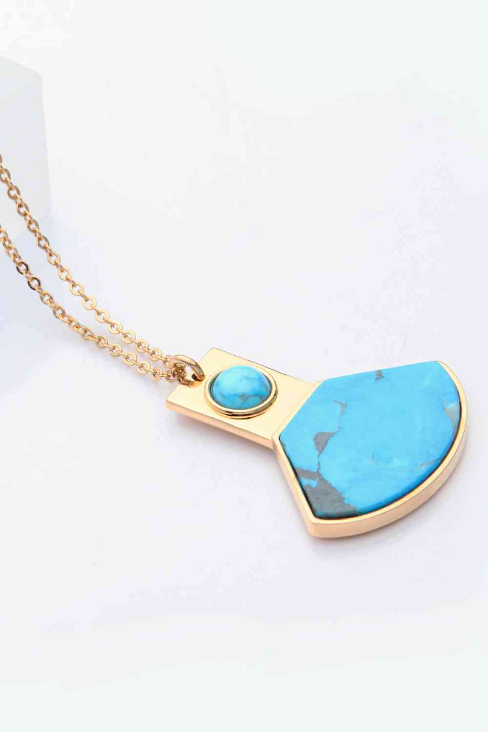 18K Gold Plated Turquoise Pendant Necklace