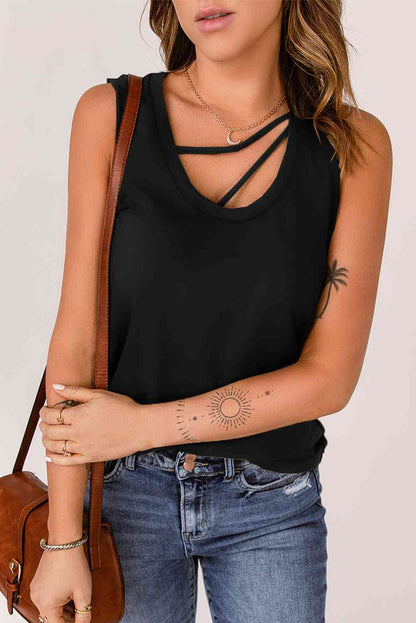 Camiseta sin mangas con cuello de tiras