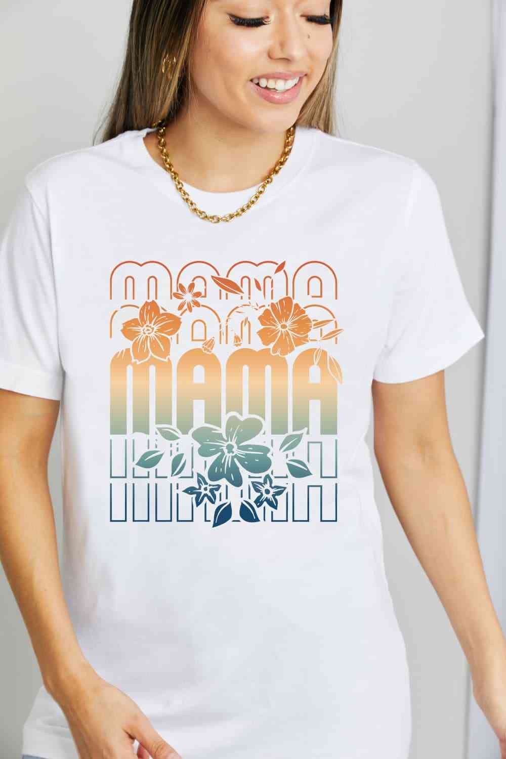 Simply Love T-shirt en coton graphique MAMA pleine taille